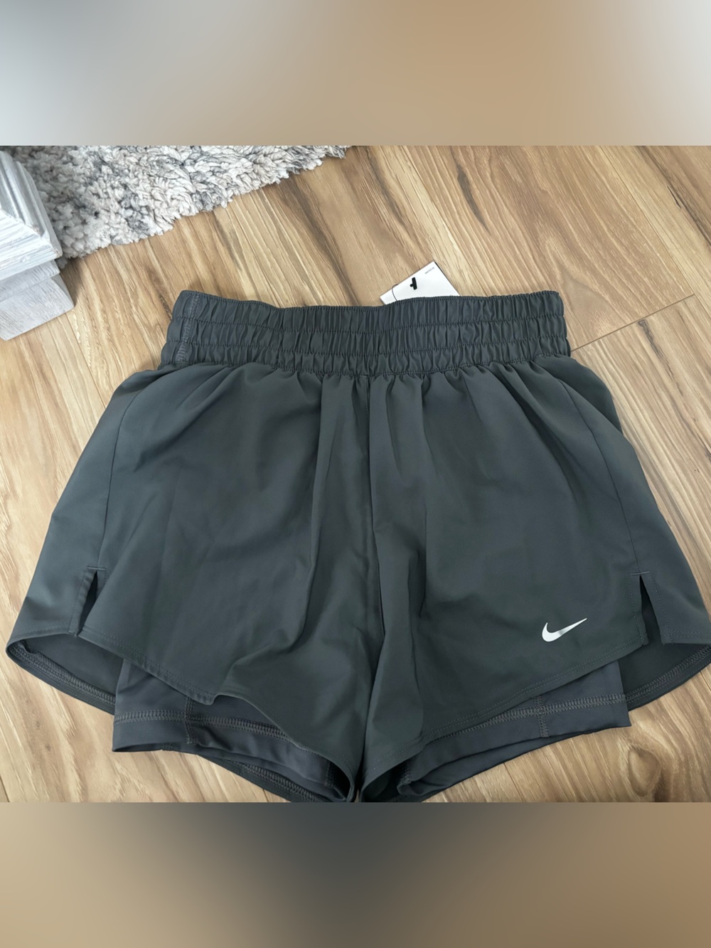 Nike Dark Gray Dri-FIT Loose Fit Shorts with Swoosh Tag